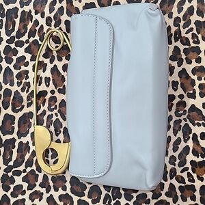 Gray and Gold Crossbody Bag with Structured Design